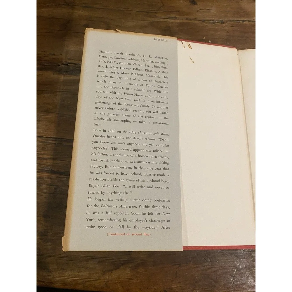 Fulton OURSLER / Behold This Dreamer 1964 By Son Autograph Director Greatest….